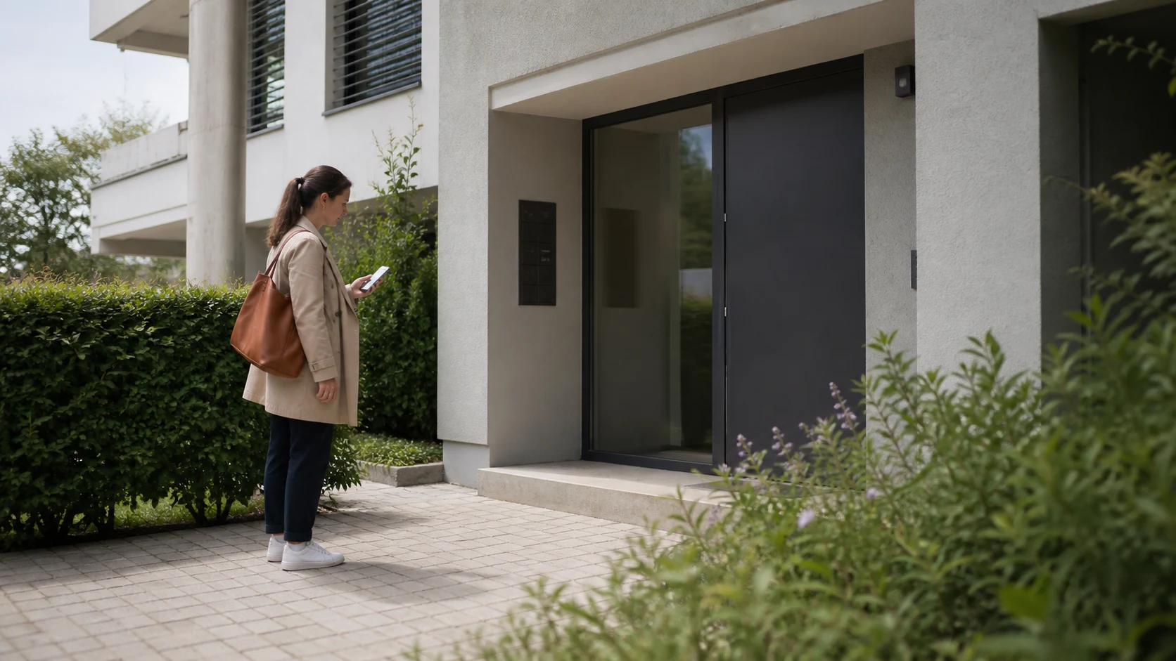 Porte d’entrée résidentielle et vérification responsable des accès