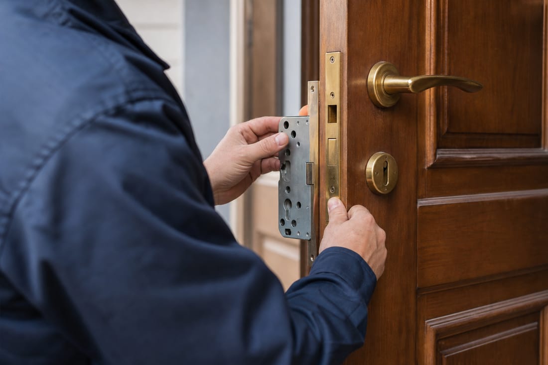 Exemple : pose d'une nouvelle serrure de porte
