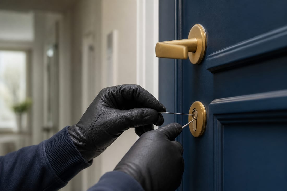 Exemple : ouverture non destructive d'une porte claquée